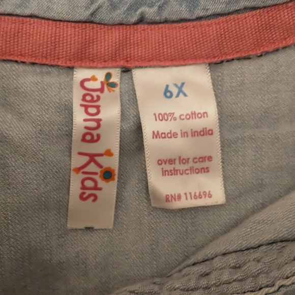 Japan Kids 3/4 Sleeved Button Down - Girls 6X - Picture 7 of 8